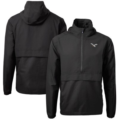 Кофта на короткой молнии Philadelphia Eagles Cutter & Buck Charter Eco Knit Recycled Anorak - Black