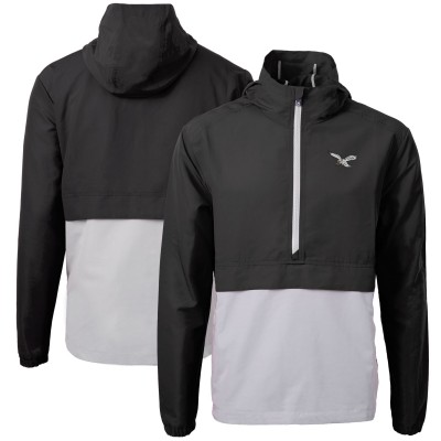 Кофта на короткой молнии Philadelphia Eagles Cutter & Buck Charter Eco Knit Recycled Anorak - Black/Silver