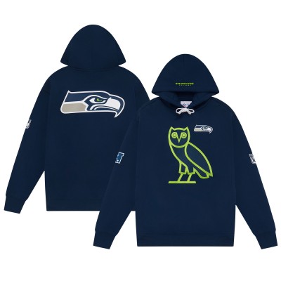 Seattle Seahawks OVO x NFL College Navy OG Owl Pullover Hoodie