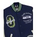 Seattle Seahawks OVO x NFL College Navy Full-Snap Varsity Jacket
