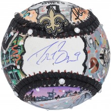 Drew Brees New Orleans Saints Autographed Fanatics Authentic Baseball - Art by Charles Fazzino - WN55913419
