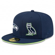 Бейсболка Seattle Seahawks New Era College Navy OVO x NFL 59FIFTY Бейсболка Seattle Seahawks New Era College Navy OVO x NFL 59FIFTY