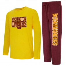 Пижама футболка с длинным рукавом и штаны Washington Commanders Concepts Sport Meter - Burgundy/Gold