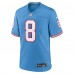 Игровая джерси Will Levis Tennessee Titans Nike Oilers Throwback Player Game - Light Blue