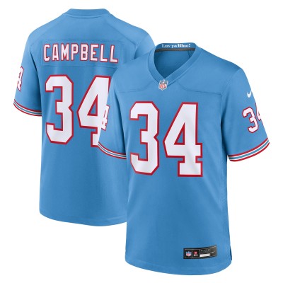 Игровая джерси Earl Campbell Tennessee Titans Nike Oilers Throwback Retired - Light Blue