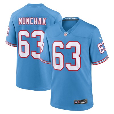 Игровая джерси Mike Munchak Tennessee Titans Nike Oilers Throwback Retired Player Game - Light Blue