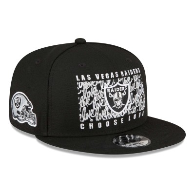 Бейсболка Las Vegas Raiders New Era x Ruben Rojas Black Choose Love Square 9FIFTY Snapback