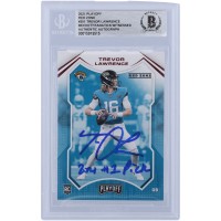 Trevor Lawrence Jacksonville Jaguars Autographed 2021 Panini Playoff Red Zone #201 Beckett Fanatics Witnessed Authenticated Rookie Card with 2021 #1 Pick Inscription