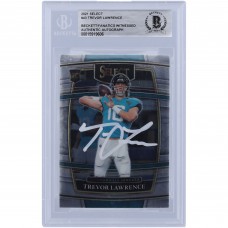 Trevor Lawrence Jacksonville Jaguars Autographed 2021 Panini Select Concourse White Ink #43 Beckett Fanatics Witnessed Authenticated Rookie Card