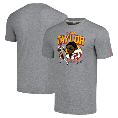 Футболка Sean Taylor Washington Commanders Homage Caricature Retired Player Tri-Blend - Heathered Gray
