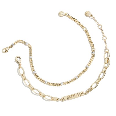 Chicago Bears Gold WEAR by Erin Andrews x Baublebar Linear Bracelet Set