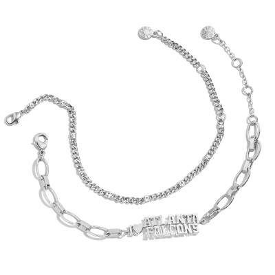 Atlanta Falcons Silver WEAR by Erin Andrews x Baublebar Linear Bracelet Set