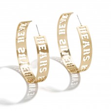 Chicago Bears WEAR by Erin Andrews x Baublebar Gold Large Cutout Hoop Earrings