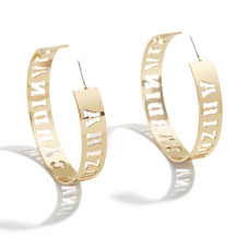 Серьги Arizona Cardinals WEAR by Erin Andrews x Baublebar Gold Large Cutout Hoop