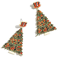 Серьги Cincinnati Bengals BaubleBar Christmas Tree Dangling Серьги Cincinnati Bengals BaubleBar Christmas Tree Dangling
