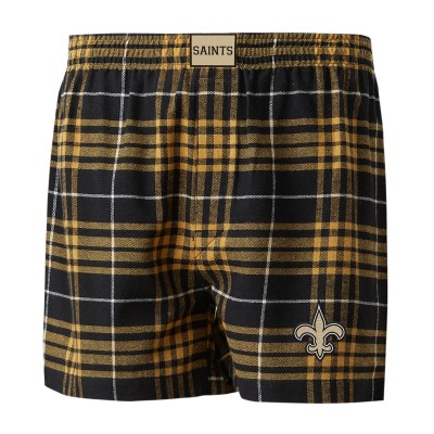 New Orleans Saints Concepts Sport Black/Gold Concord Flannel Boxers