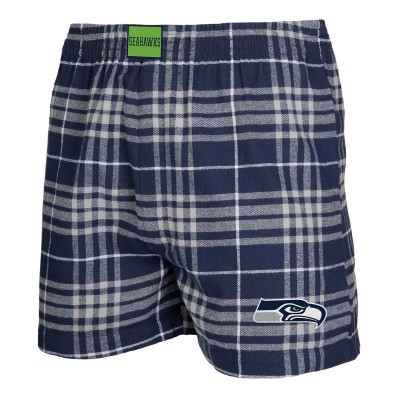 Seattle Seahawks Concepts Sport Concord Flannel Boxers - Navy/Gray
