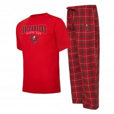 Пижам футболка и штаны Tampa Bay Buccaneers Concepts Sport Arctic - Red/Pewter