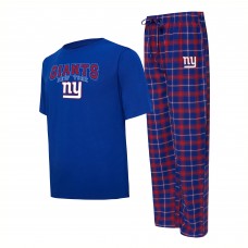 Пижамные штаны Футболка New York Giants Concepts Sport Arctic & Sleep Set - Royal/Red