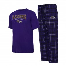 Пижама футболка и штаны Baltimore Ravens Concepts Sport Arctic - Purple/Black