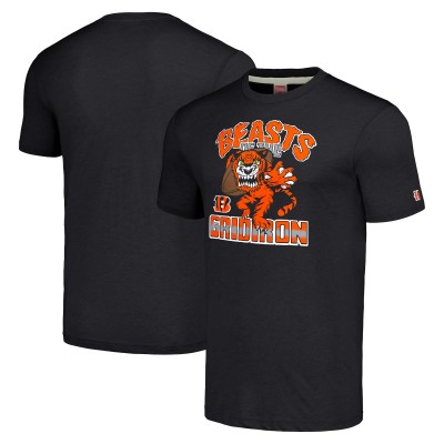 Футболка Cincinnati Bengals Homage Unisex Monsters of the Gridiron Halloween Tri-Blend - Charcoal