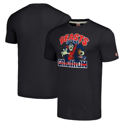 Футболка New England Patriots Homage Unisex Monsters of the Gridiron Halloween Tri-Blend - Charcoal