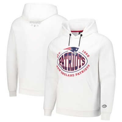 New England Patriots BOSS X NFL White Touchback Tri-Blend Pullover Hoodie