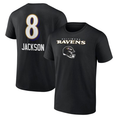 Футболка Lamar Jackson Baltimore Ravens Team Wordmark Name & Number - Black