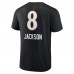 Футболка Lamar Jackson Baltimore Ravens Team Wordmark Name & Number - Black