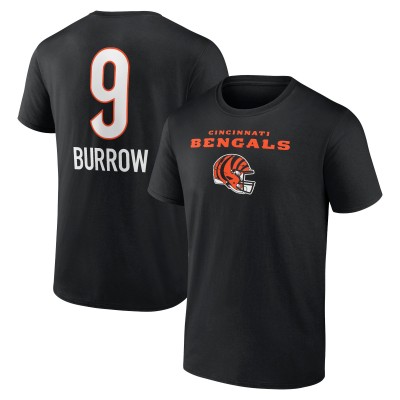 Футболка Joe Burrow Cincinnati Bengals Team Wordmark Name & Number - Black
