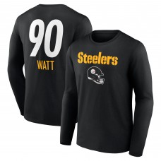 Pittsburgh Steelers T.J. Watt Black Team Wordmark Long Sleeve T-Shirt
