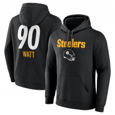 Pittsburgh Steelers T.J. Watt Black Team Wordmark Pullover Hoodie