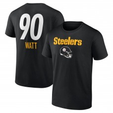 Футболка Pittsburgh Steelers T.J. Watt Black Team Wordmark Name & Number