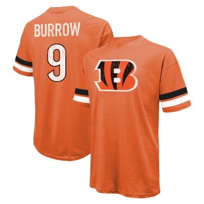 Футболка Joe Burrow Cincinnati Bengals Majestic Threads Name & Number Oversize Fit - Orange