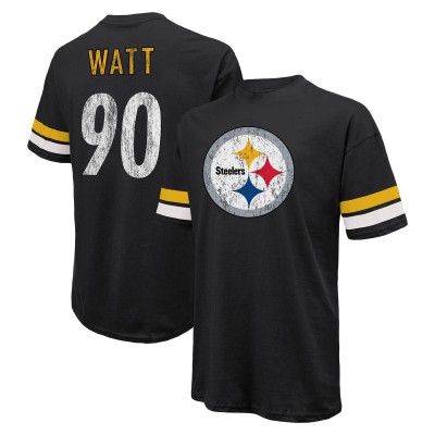 Футболка T.J. Watt Pittsburgh Steelers Majestic Threads Name & Number Oversize Fit - Black