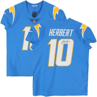 Justin Herbert Los Angeles Chargers Autographed Fanatics Authentic Powder Blue Nike Elite Jersey
