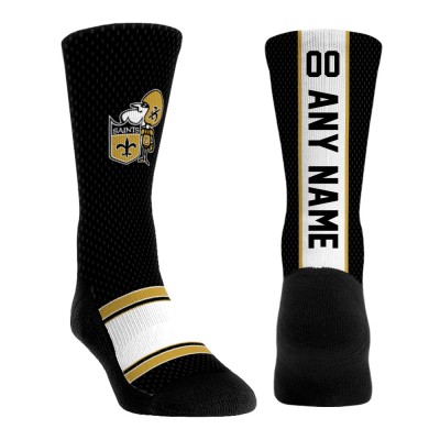 Именные носки New Orleans Saints Rock Em Socks Unisex Throwback Jersey - Black