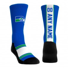 Seattle Seahawks Rock Em Socks Unisex Throwback Jersey Custom Crew Socks - Royal