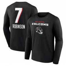 Футболка с длинным рукавом Atlanta Falcons Bijan Robinson Black Team Wordmark Name & Number