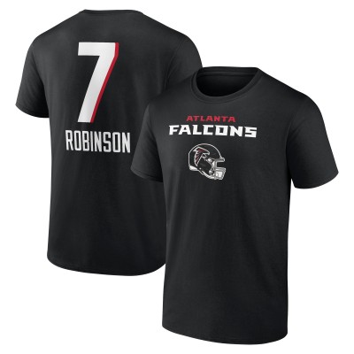 Футболка Bijan Robinson Atlanta Falcons Team Wordmark Name & Number - Black