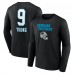 Футболка с длинным рукавом Carolina Panthers Bryce Young Black Team Wordmark Name & Number