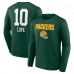 Футболка с длинным рукавом Green Bay Packers Jordan Love Green Team Wordmark Name & Number