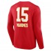 Kansas City Chiefs Patrick Mahomes Red Team Wordmark Name & Number Long Sleeve T-Shirt