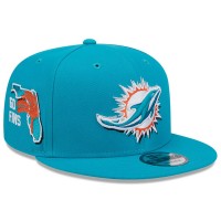 Бейсболка Miami Dolphins New Era 2024 NFL Draft 9FIFTY - Aqua