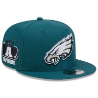 Бейсболка Philadelphia Eagles New Era 2024 NFL Draft 9FIFTY - Midnight Green