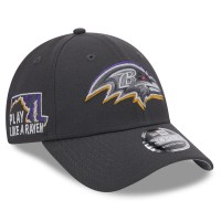 Бейсболка Baltimore Ravens New Era 2024 NFL Draft 9FORTY - Graphite