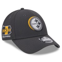 Бейсболка Pittsburgh Steelers New Era 2024 NFL Draft 9FORTY - Graphite