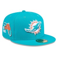 Бейсболка Miami Dolphins New Era 2024 NFL Draft 59FIFTY - Aqua