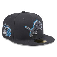 Бейсболка Detroit Lions New Era Official 2024 NFL Draft On Stage 59FIFTY - Graphite