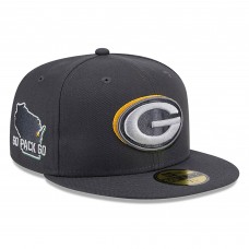 Бейсболка Green Bay Packers New Era Official 2024 NFL Draft On Stage 59FIFTY - Graphite